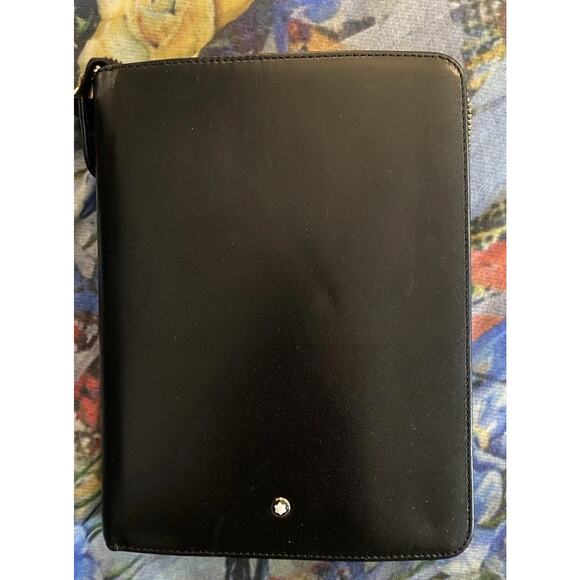 Montblanc Blk Leather Zipper Around Planner/organizer NWT, 4x6 Width 11/2” - Picture 1 of 15